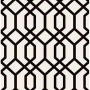 BREWSTER HOME FASHIONS Brewster Trellis Black Montauk Unpasted Non Woven Wallpaper, 20.5-in by 33-ft, 56.4 sq. ft.