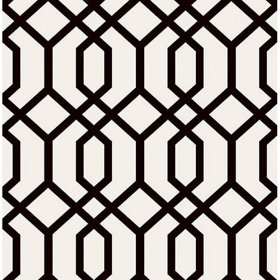 Brewster Trellis Black Montauk Unpasted Non Woven Wallpaper, 20.5-in by 33-ft, 56.4 sq. ft.