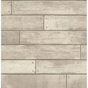 Brewster Weathered Grey Nailhead Plank Unpasted Non Woven Wallpaper, 20.5-in by 33-ft, 56.4 sq. ft.