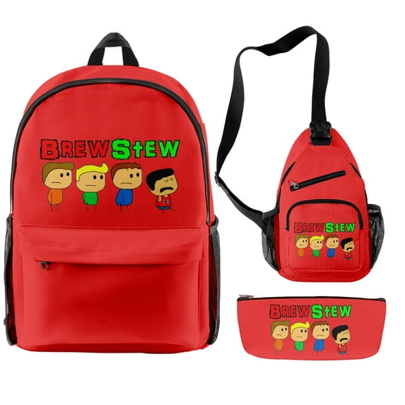 Brewstew Backpack Three Piece Set Unisex Shoulders Bag Fashion 3D Printing Travel Bags