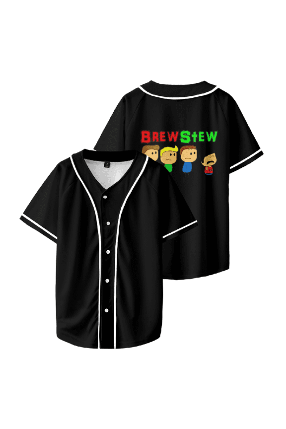 Brewstew Baseball Jersey Unisex Short Sleeve V-Neck Shirt Fashion Clothes