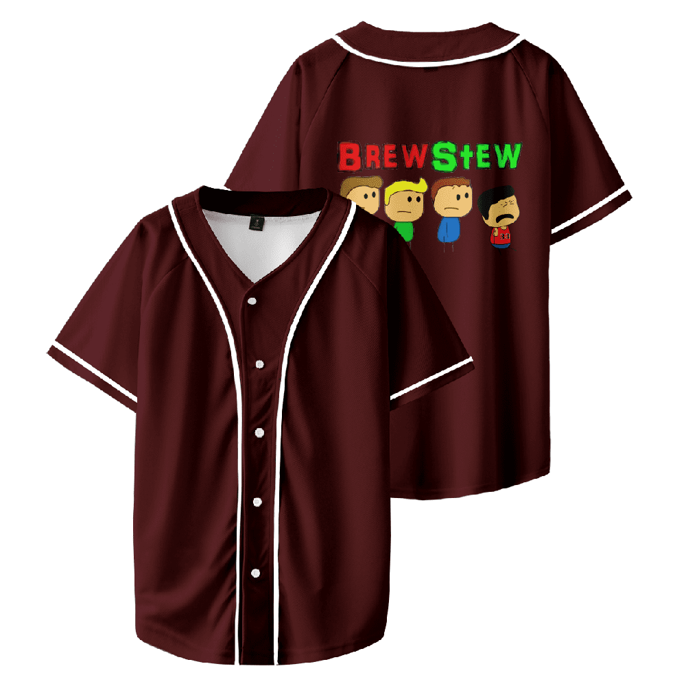 Brewstew Baseball Jersey Unisex Short Sleeve V-Neck Shirt