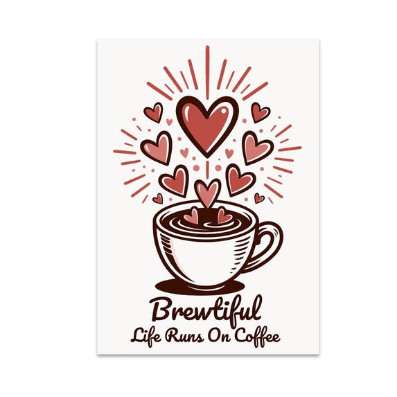 Brewtiful Life Runs On Coffee - Coffee Enthusiast - 13x19 Poster Print