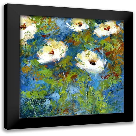 Brey 12x12 Black Modern Framed Museum Art Print Titled - Summer Blue I