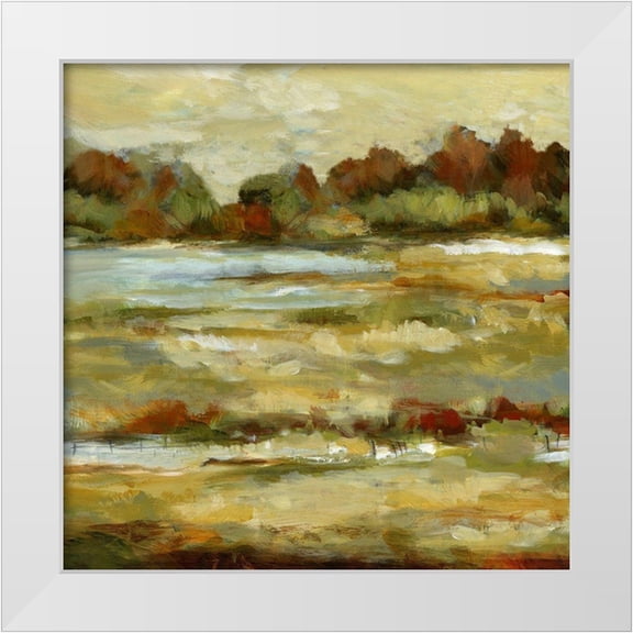 Brey 12x12 White Modern Wood Framed Museum Art Print Titled - Meadow View II