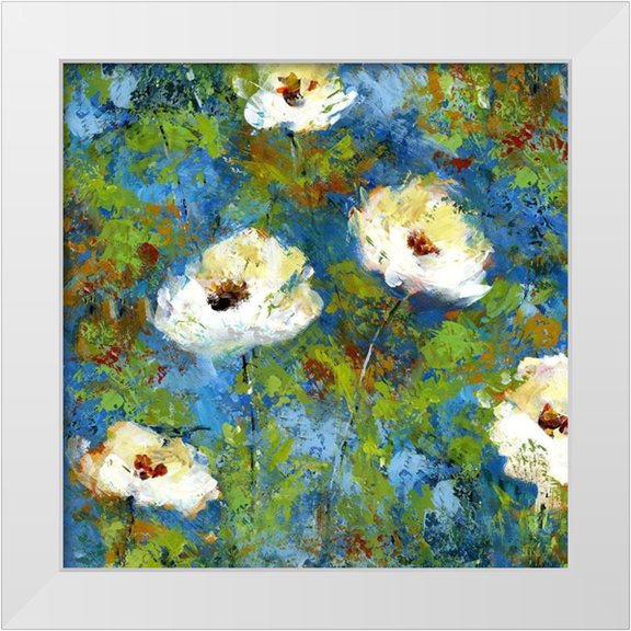 Brey 12x12 White Modern Wood Framed Museum Art Print Titled - Summer Blue II