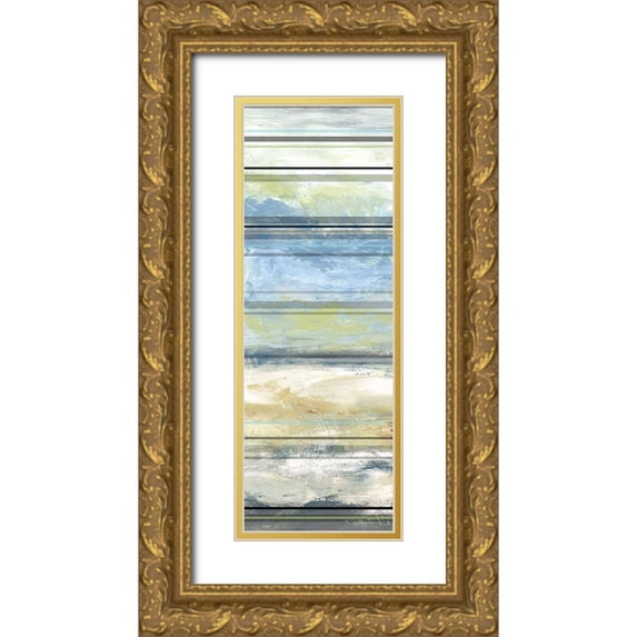 Brey 14x32 Gold Ornate Wood Framed with Double Matting Museum Art Print Titled - Planks II