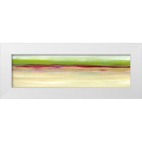 Brey 14x7 White Modern Wood Framed Museum Art Print Titled - Seaview Abstract II
