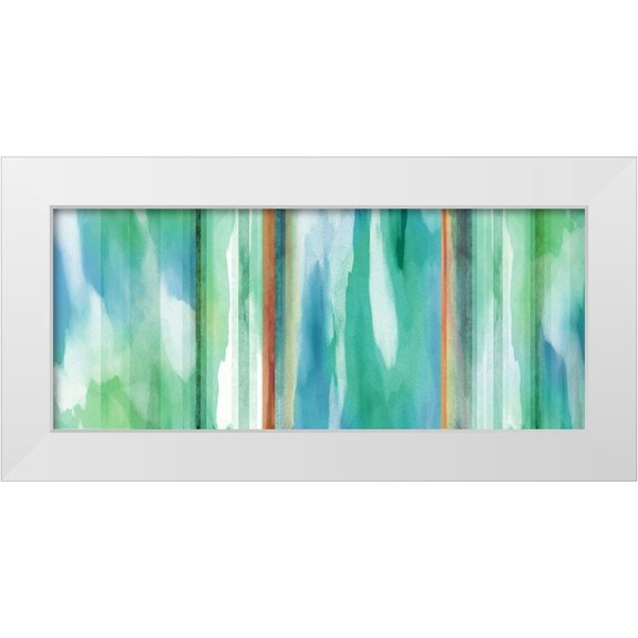 Brey 14x8 White Modern Wood Framed Museum Art Print Titled - Watercolor Curtain