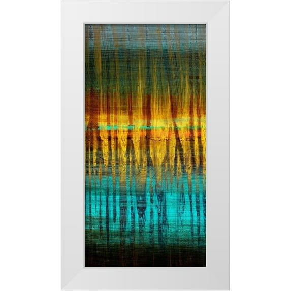 Brey 18x32 White Modern Wood Framed Museum Art Print Titled - Summer Reeds Dawn III