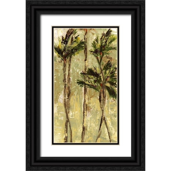 Brey 19x32 Black Ornate Wood Framed with Double Matting Museum Art Print Titled - King Palm II