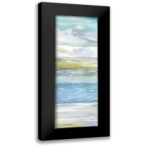 Brey 8x14 Black Modern Framed Museum Art Print Titled - Sunrise Panel I