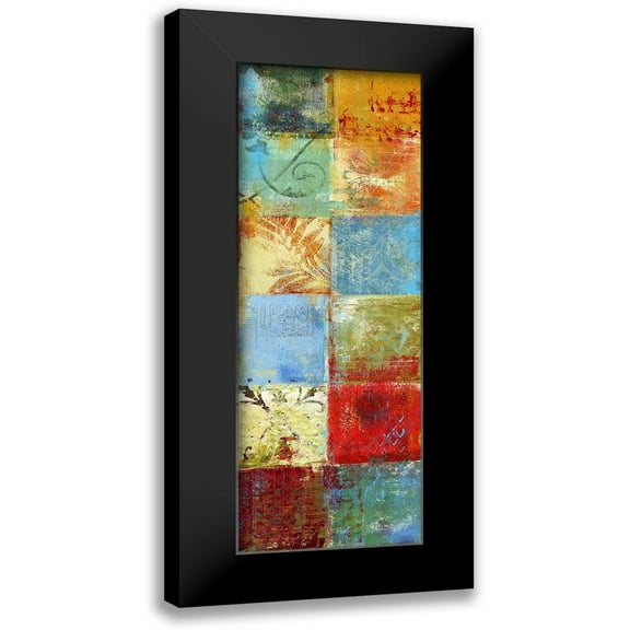Brey 8x14 Black Modern Framed Museum Art Print Titled - Tapestry Panel II