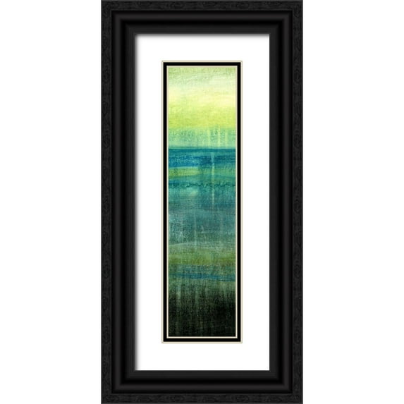Brey 8x18 Black Ornate Wood Framed with Double Matting Museum Art Print Titled - Sea Mist III