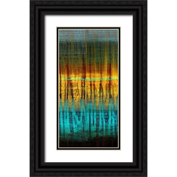 Brey 9x14 Black Ornate Wood Framed with Double Matting Museum Art Print Titled - Summer Reeds Dawn I