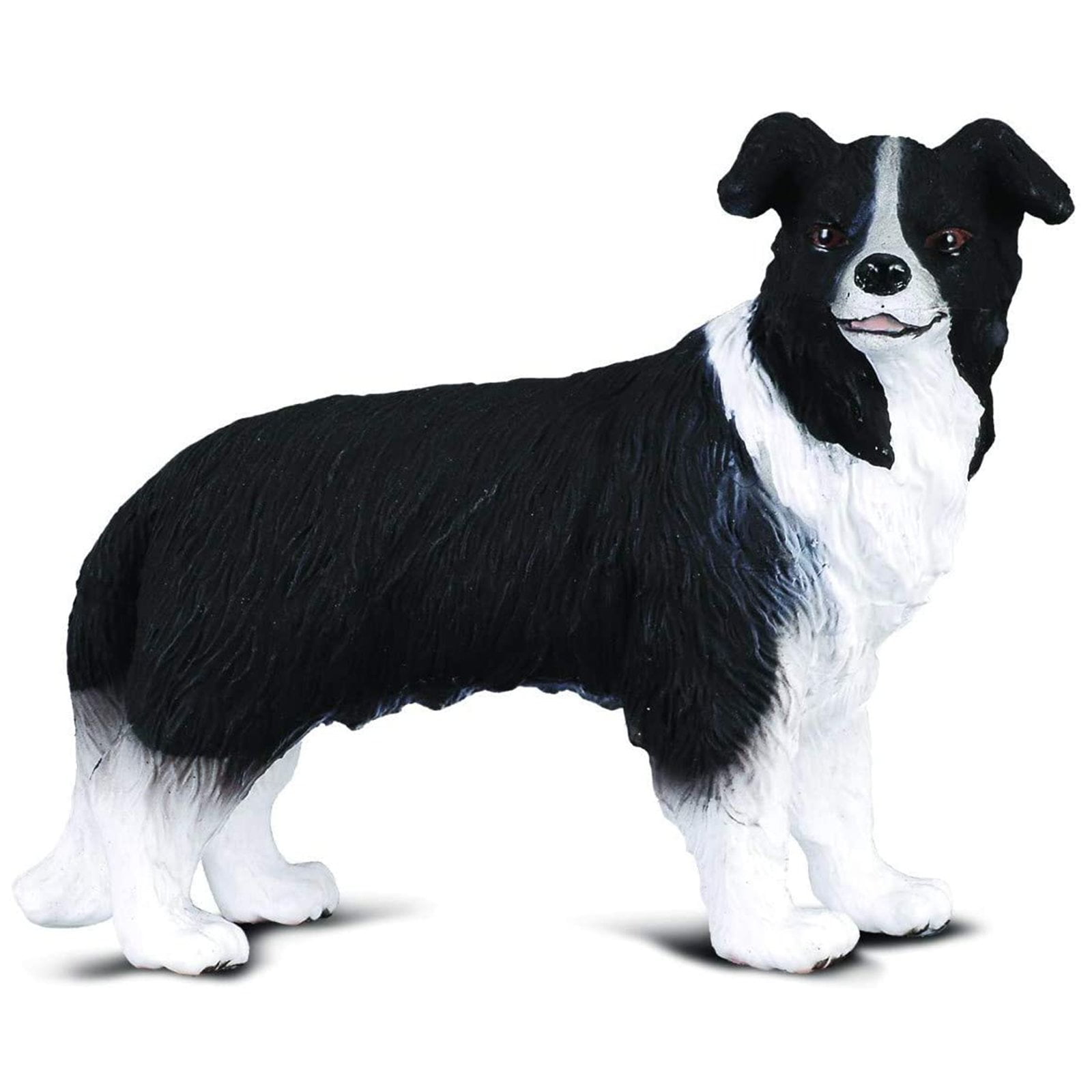 Hand-Painted Black and White Vinyl Border Collie Toy