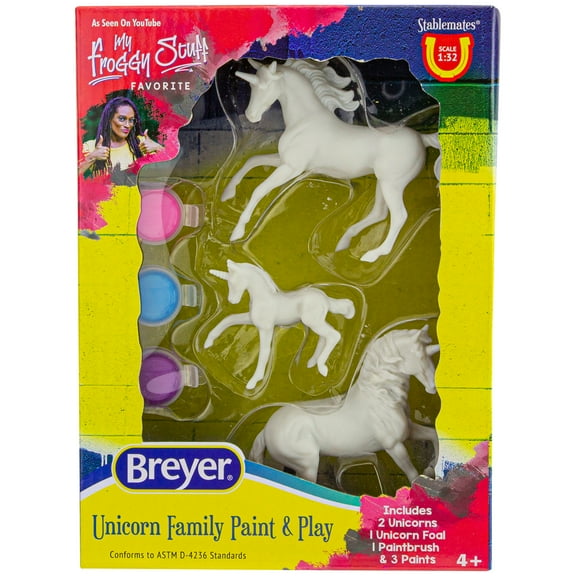Breyer Horses - Stablemates 1:32 Scale 3 Piece Paint Set, Unicorn Family
