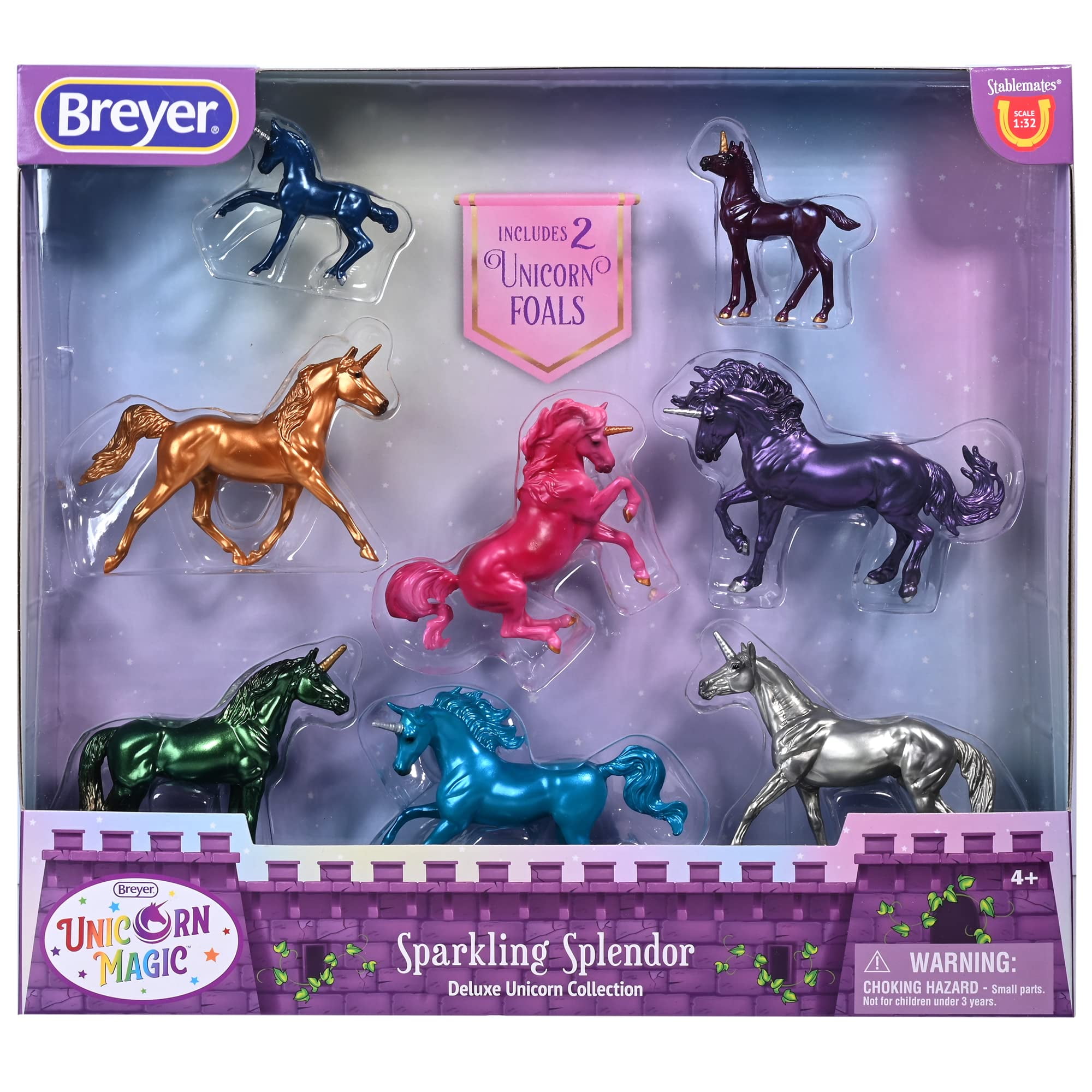 新品未使用　BREYERユニコーンスターダスト Breyer Unicorn Stardust in a Silver and Midnight Blue