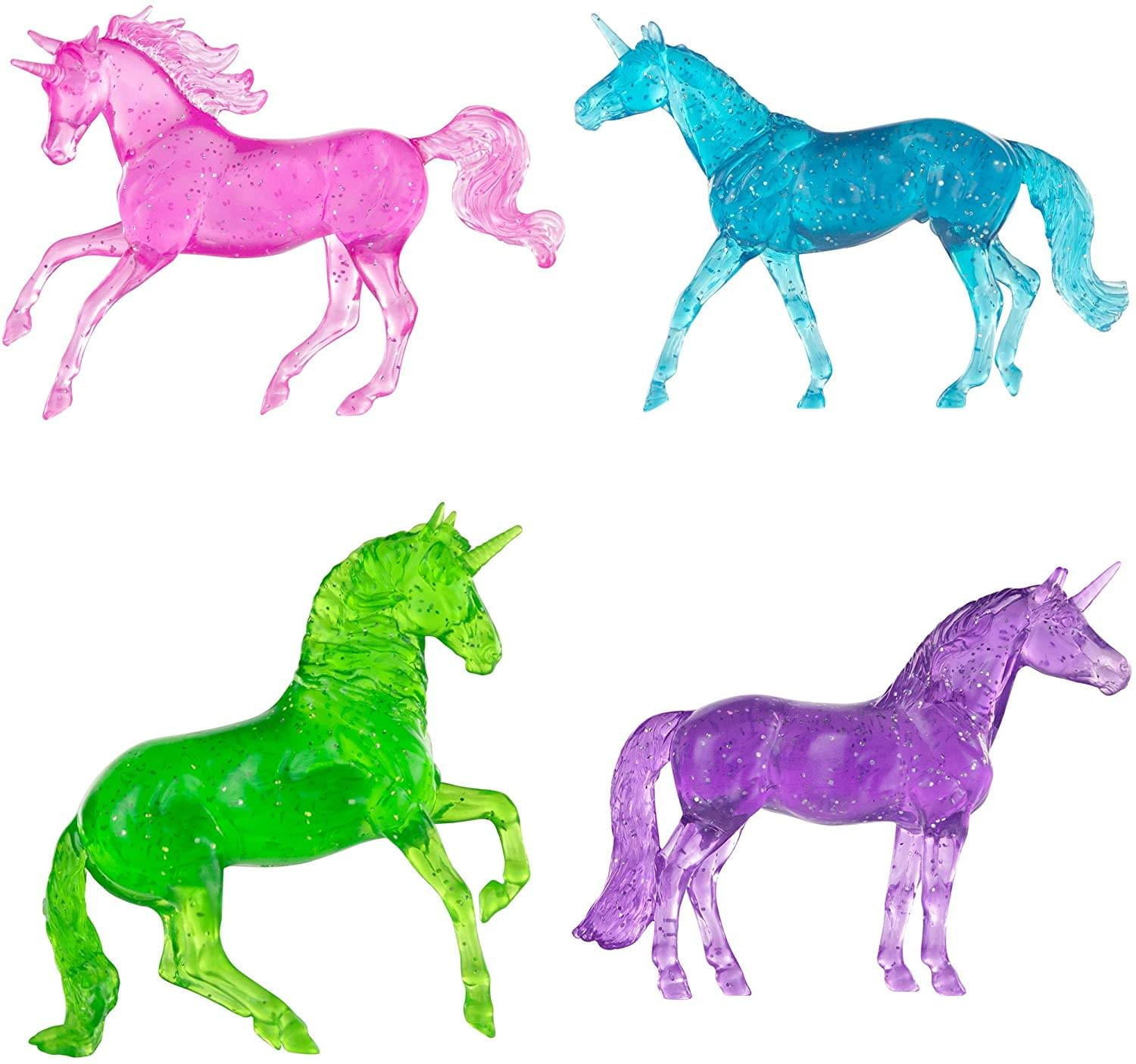 Breyer Stablemates Clearware Glitter Unicorns Action Figure Set, 4