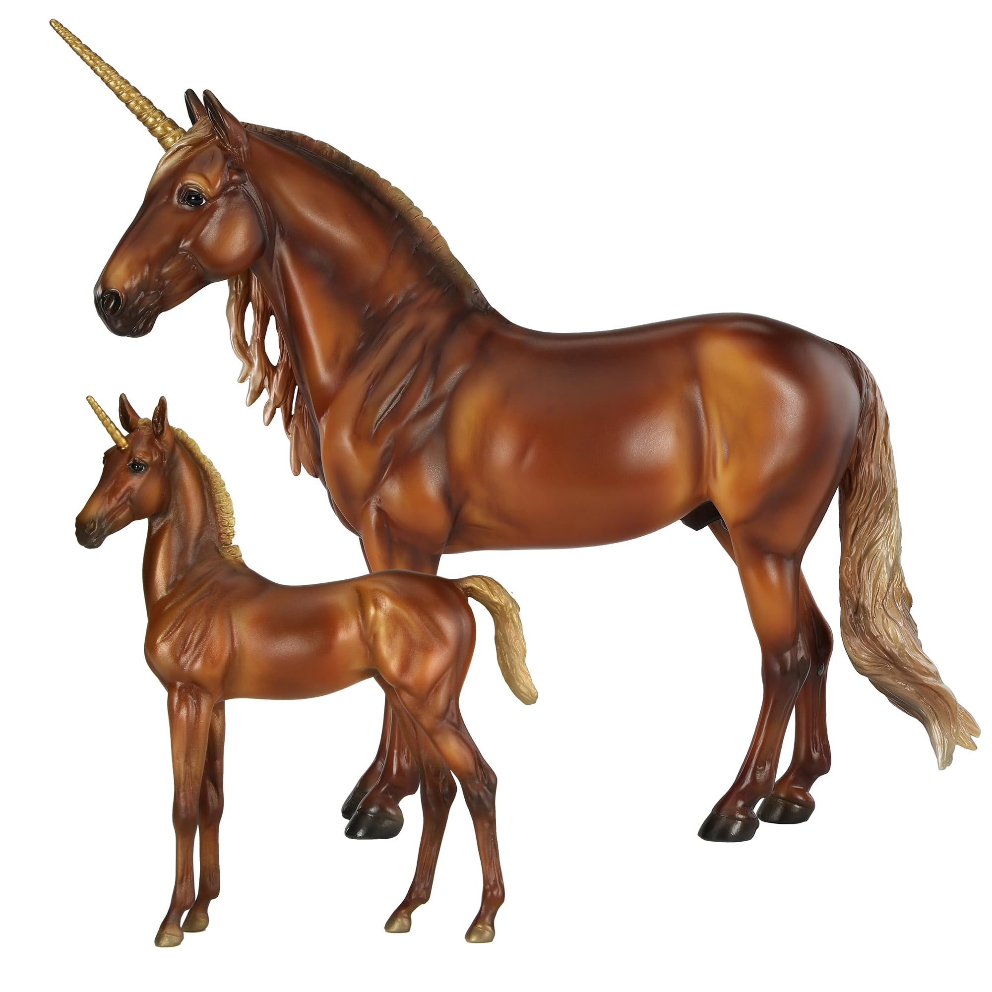 Breyer Traditional Series Cyrus & Solana: Unicorn Stallion & Foal | Unicorn Toy | 13" x 10" | 1:9 Scale | Model #10082