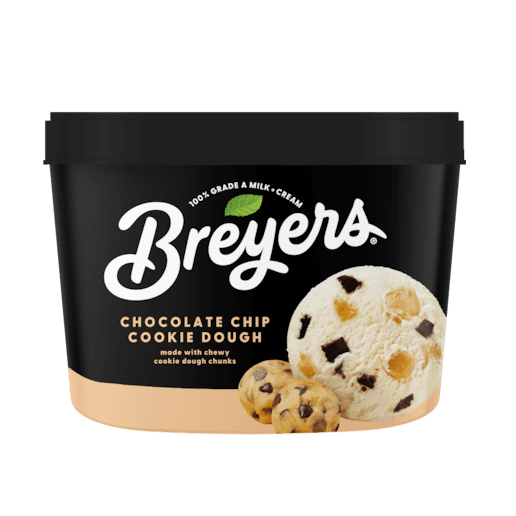 Breyers Chocolate Chip Cookie Dough Ice Cream, 48 oz. Tub (Pack of 6)