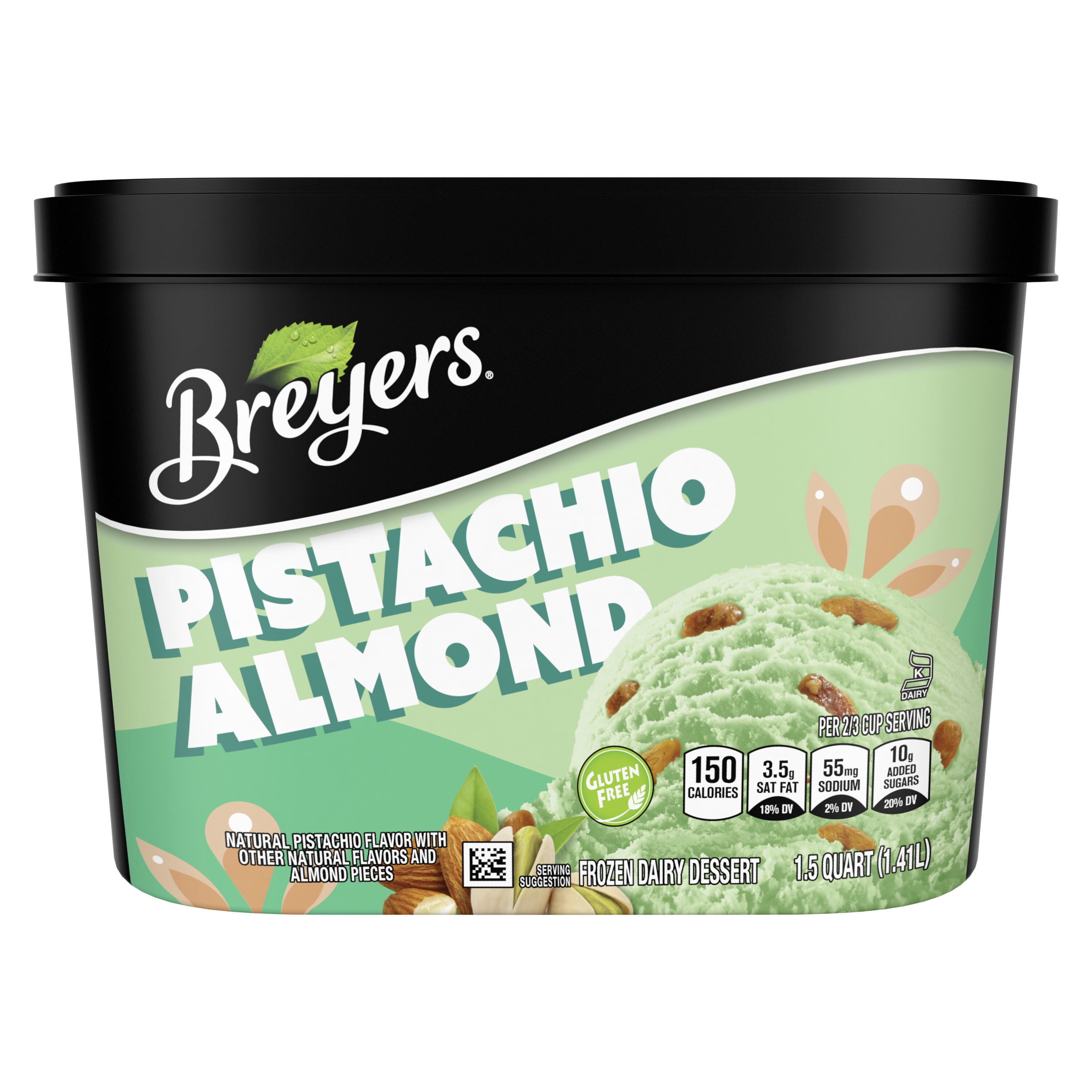 Breyers Gluten-Free Pistachio Almond Ice Cream Frozen Desserts, 1.5 Qt