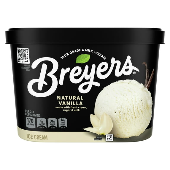 Breyers Natural Vanilla Ice Cream Frozen Desserts, 1.5 Qt