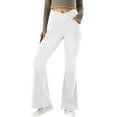 thumbnail image 1 of Brglopf Bell Bottom Jeans for Women High Waist Stretchy Flare Jean Leggings Pull On V Crossover Wide Leg Bootcut Pants with Pockets White XXL, 1 of 8