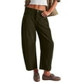 thumbnail image 1 of Brglopf Corduroy Pants for Women Casual High Waist Straight Leg Cropped Pants Loose Comfy Harem Trousers with Pockets, 1 of 7