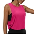thumbnail image 1 of Brglopf Cotton Cropped Workout Tank Tops for Women - Sleeveless Sports Athletic Yoga Running Gym Crop Shirts Oversized Loose Basic Summer Tees(Hot Pink,XXL), 1 of 9