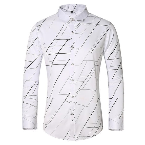 Brglopf Dress Shirts for Men Button Down Long Sleeve Office Work Plaid Shirts Plus Size Slim Fitted Casual Collared Formal Shirts
