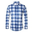 thumbnail image 1 of Brglopf Dress Shirts for Men Button Down Long Sleeve Office Work Plaid Shirts Plus Size Slim Fitted Casual Collared Formal Shirts, 1 of 4