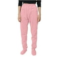 thumbnail image 1 of Brglopf Fleece Footed Pajamas for Women Winter Warm Elastic Waist Sweatpants Soft Comfy Casual Loose Loungewear Trousers with Feet Pink XL, 1 of 7