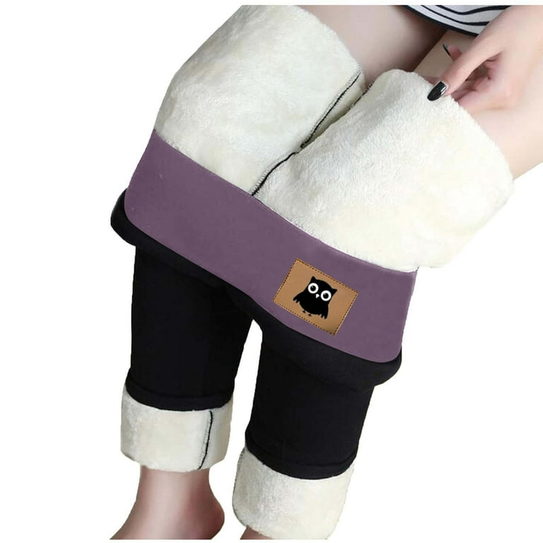 Brglopf Fleece Leggings for Women Winter Warm Tights Plus Size