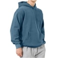 thumbnail image 1 of Brglopf Hooded Sweatshirts for Men Oversized Long Sleeve Casual Pullover Tops Solid Color Drop Shoulder Sweatshirts with Pocket, 1 of 5