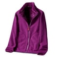 thumbnail image 1 of Brglopf Jackets for Womens Fleece Lined Full Zip Jacket Solid Color Casual Lightweight Outdoor Coats Fall Winter Clothes with Zipper Pockets, 1 of 2