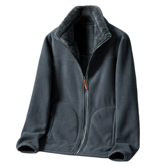 Brglopf Jackets for Womens Fleece Lined Full Zip Jacket Solid Color Casual Lightweight Outdoor Coats Fall Winter Clothes with Zipper Pockets