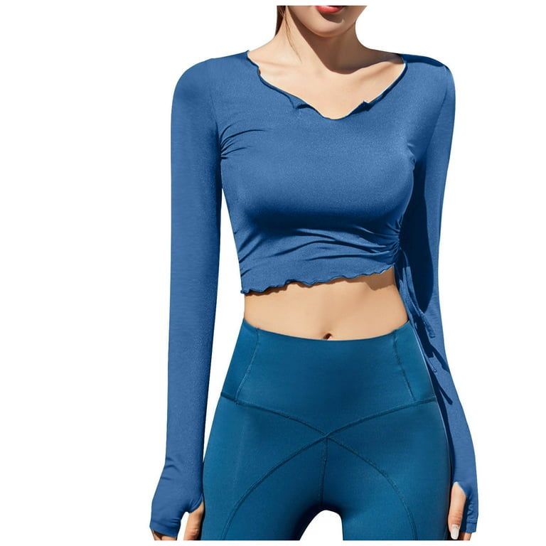 Cute long sleeve workout tops deals