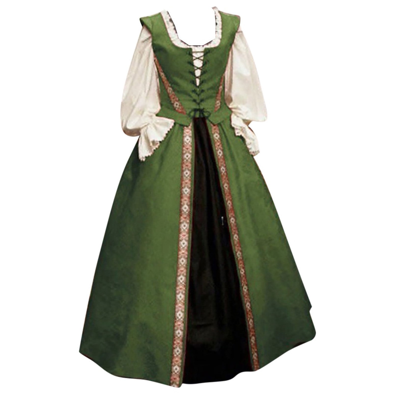 Brglopf Medieval Renaissance Dress for Women Christmas Holiday Dress Retro  Ball Gown Theatrical Clothing Green 4XL - Walmart.com