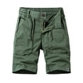 thumbnail image 1 of Brglopf Men's Cargo Shorts Drawstring Elastic Waist Causal Work Shorts Outdoor Lightweight Multi-Pocket Cotton Shorts(Army Green,XL), 1 of 4