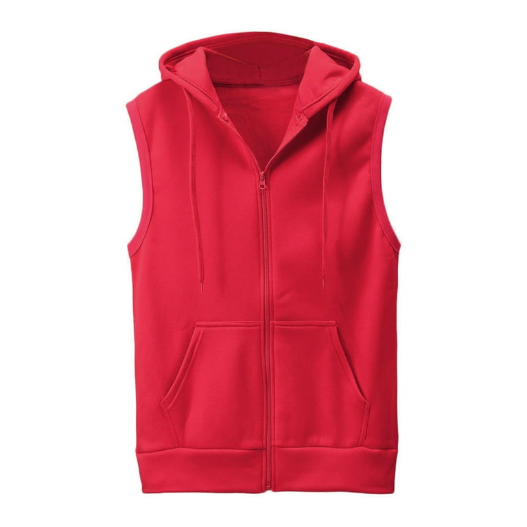 Red sleeveless hoodie walmart sale