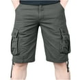 thumbnail image 1 of Brglopf Men's Classic Cargo Shorts Relaxed-Fit Solid Short Outdoor Multi-Pocket Cotton Work Casual Shorts(Army Green,3XL), 1 of 4