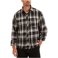 thumbnail image 1 of Brglopf Men's Classic Flannel Plaid Shirts Long Sleeve Button Down Shirts Regular Fit Casual Fall Shirt Jacket with Pocket Black 4XL, 1 of 4