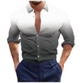 thumbnail image 1 of Brglopf Men's Dress Shirts Casual Trendy Gradient Button Down Collared Shirts Long Sleeve Loose Fitted Stretch Business Shirts, 1 of 4