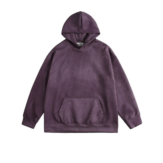 Brglopf Men's Hooded Sweatshirts Long Sleeve Casual Pullover Tops Oversized Solid Color Fleece Warm Athletic Tops with Pocket
