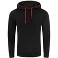 thumbnail image 1 of Brglopf Men's Hooded Sweatshirts Slim Fitted Long Sleeve Casual Pullover Tops Thin Solid Color Drawstring Tops with Pocket, 1 of 5