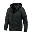 thumbnail image 1 of Brglopf Men's Jackets Lightweight Coats Full Zip Shackets with Pockets Waterproof Outdoor Hiking Winter Jacket with Hood, 1 of 4