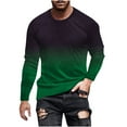 thumbnail image 1 of Brglopf Men's Long-Sleeve Plus Size T-Shirt Casual Crew Neck Shirts Gradient Soft Loose Fit T Shirts Tops, 1 of 5