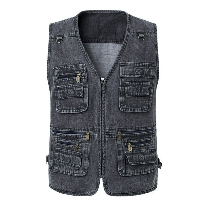 Brglopf Men's Outdoor Fishing Vest Casual Work Lightweight Cargo Vests  Photography Tour Fishing Waistcoat Vest with Pockets