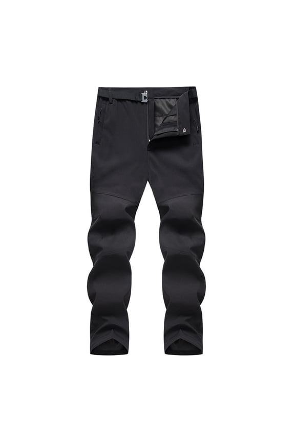 Men's Outdoor Hiking Pants Quick Dry Waterproof Lightweight Mountain Pant Cargo Work Pants with Zip Pockets and Belt(Black,M)